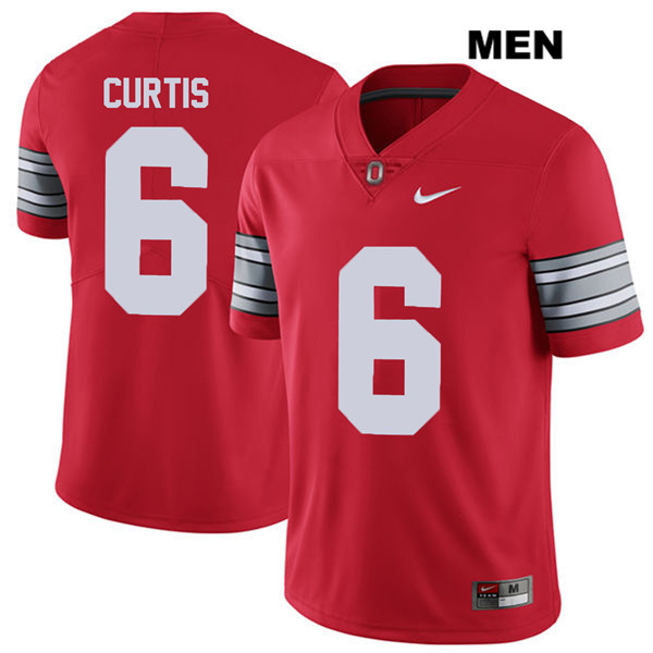 Ohio State Buckeyes Men's Kory Curtis #6 Red Authentic Nike 2018 Spring Game College NCAA Stitched Football Jersey CQ19P00QB